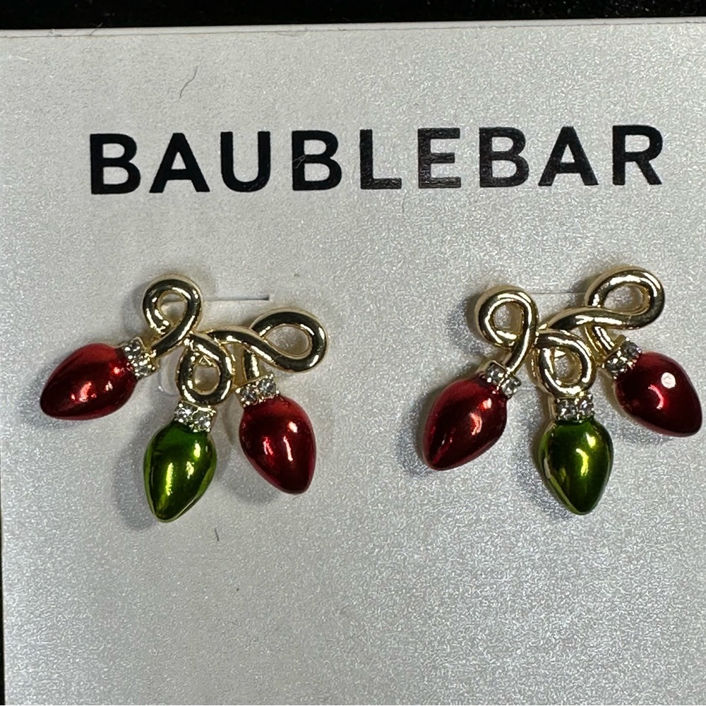 Baublebar Holiday Lights Earrings in Red and Green